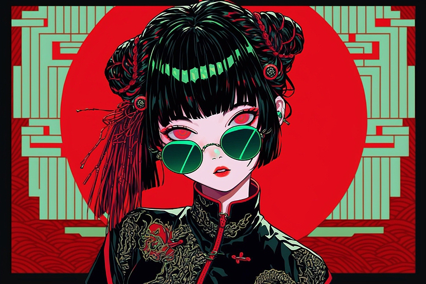 不一样的旗袍少女（二）（图ZMzI4MTI0ODk2） - AI作品 - 站酷设计师Natsuno介原创素材 - 站酷ZCOOL