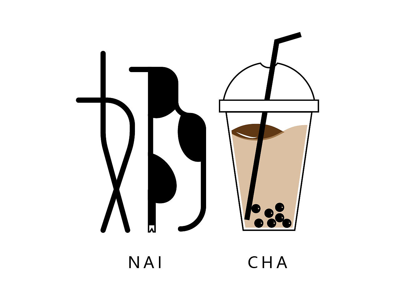 手写奶茶艺术字图片
