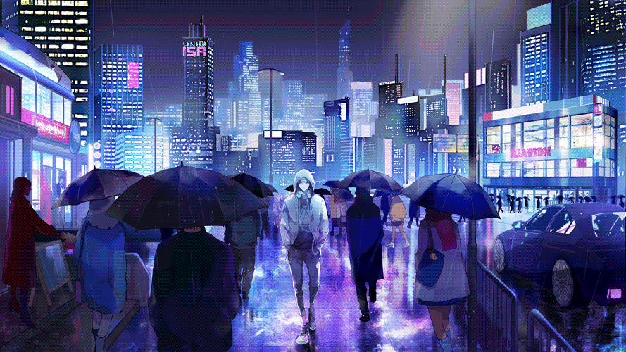 VGAME｜官网KV1_霓虹雨夜制作过程分享（图ZMjI0NjcwMDgw） - 商业插画 - 站酷设计师JessonWong原创素材 - 站酷ZCOOL