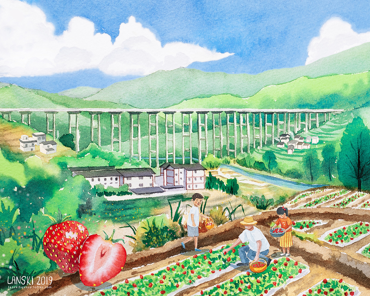 攀枝花中坝乡-草莓插画（图ZMTkwOTQxNzg4） - 创作习作 - 站酷设计师lanskiplanet原创素材 - 站酷ZCOOL