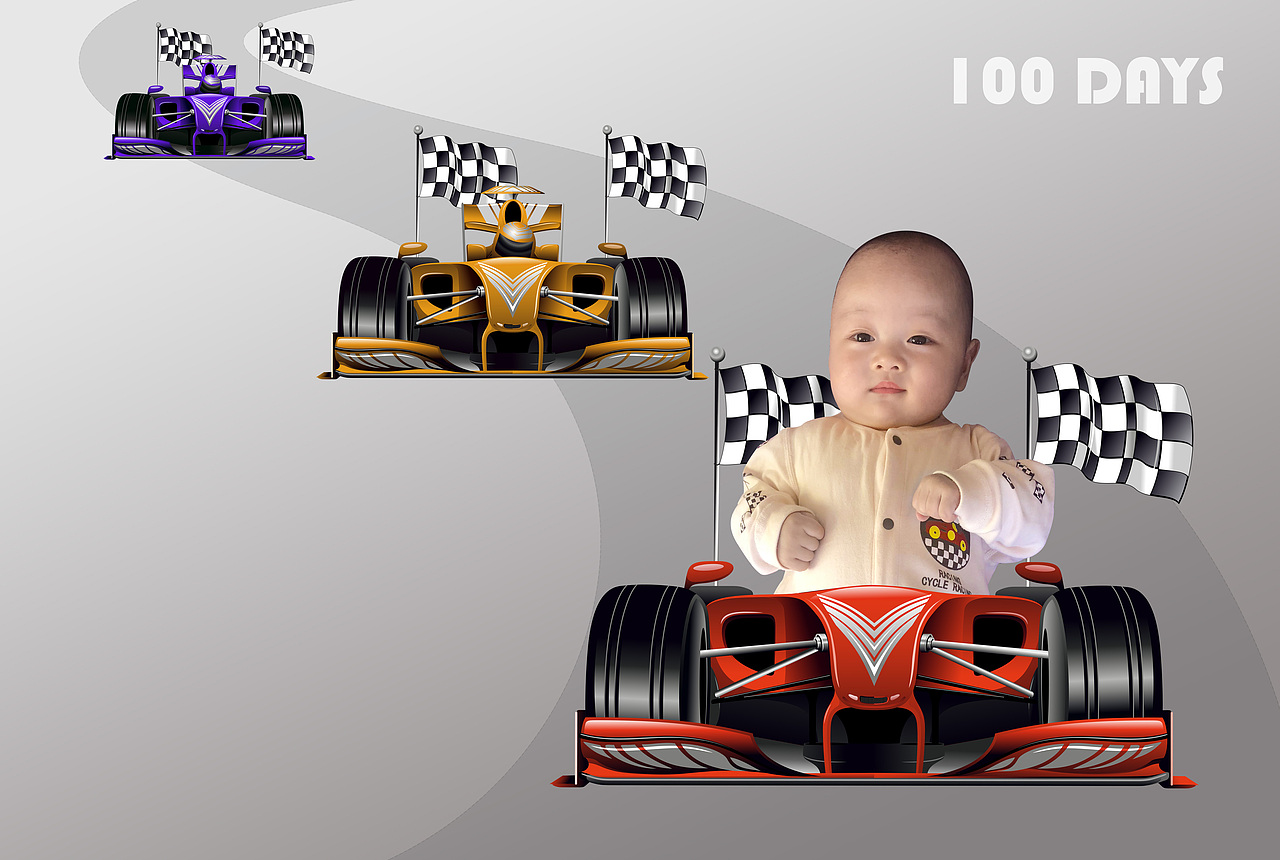 创意宝宝百日照