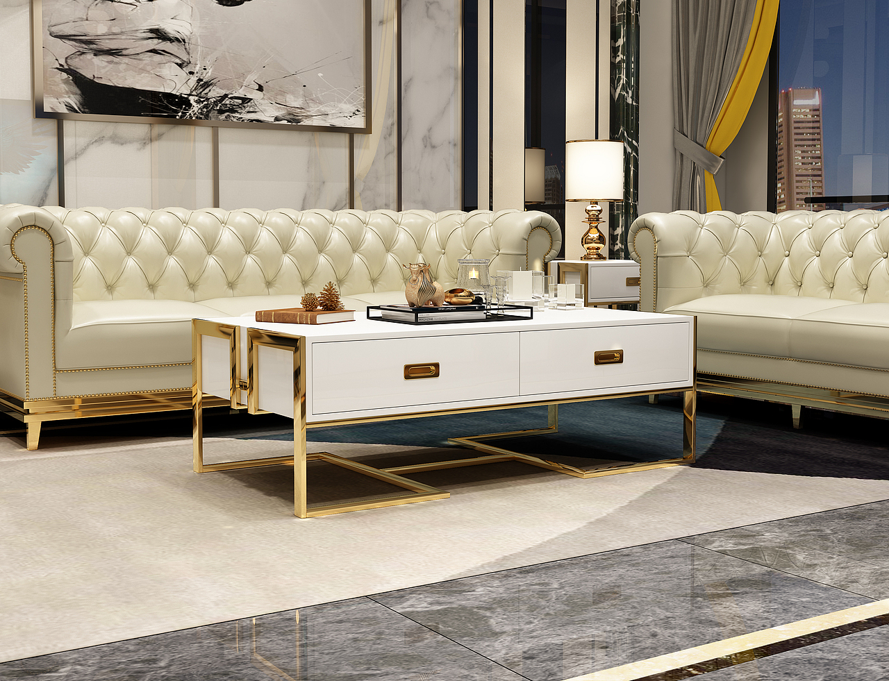 电视柜茶几效果图