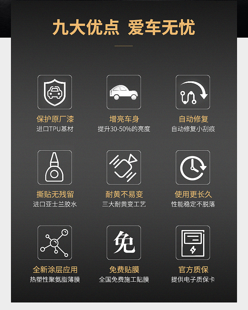 一款汽车膜的详情页（图ZMTY5OTAzODc2） - 电商 - 站酷设计师黑与百原创素材 - 站酷ZCOOL