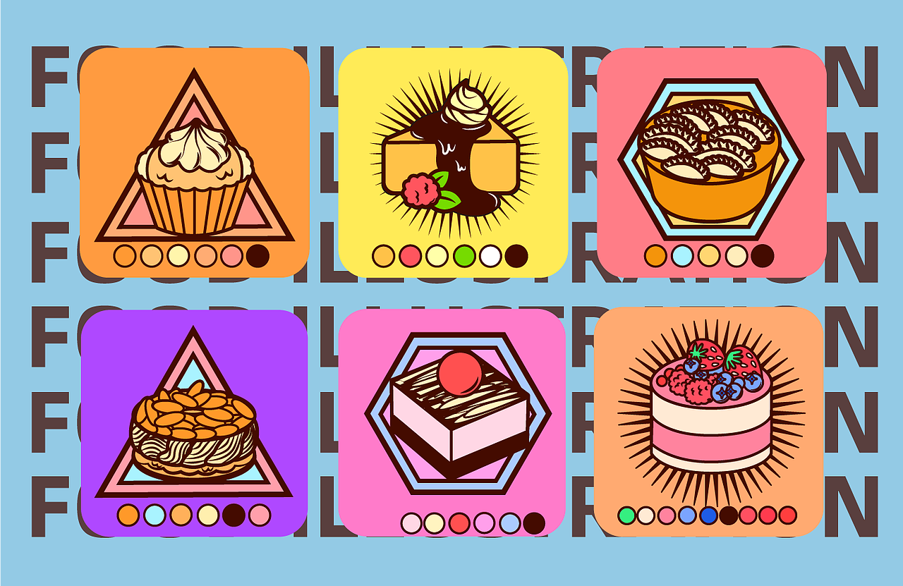 AI小蛋糕插画（图ZMjQxMjExMjAw） - 图案 - 站酷设计师皮卡肉原创素材 - 站酷ZCOOL