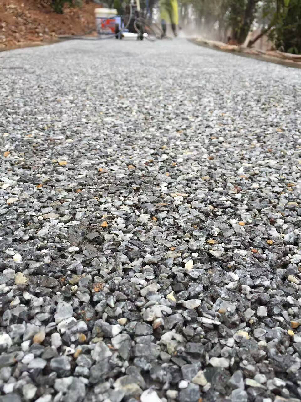 天然露骨料透水混凝土施工流程海绵城市透水铺装