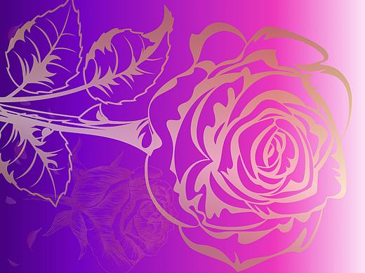 情人节烫金玫瑰