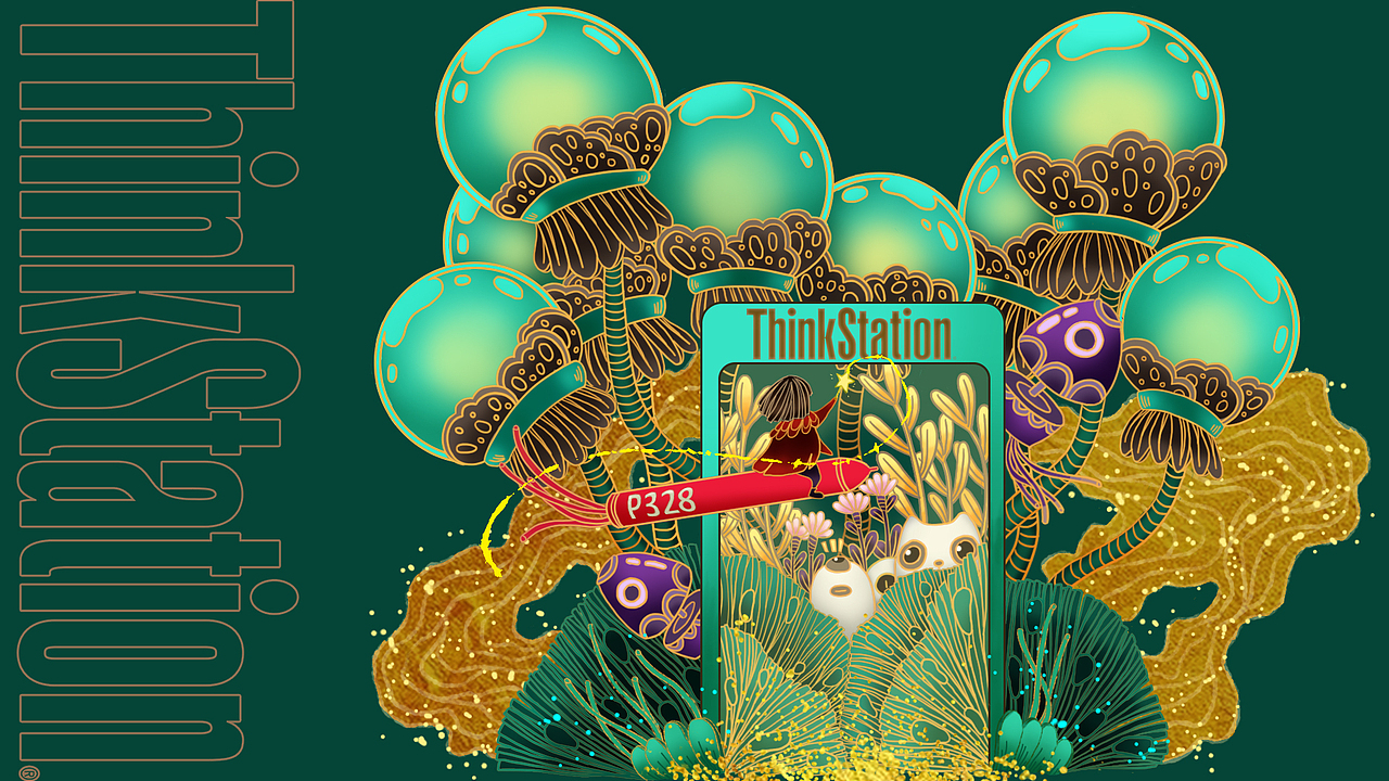 thinkstation p328——任意门|平面|海报|周六君_原创作品-站酷zcool