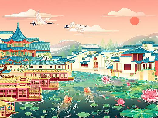 乐划锁屏插画大赏｜梦回金陵