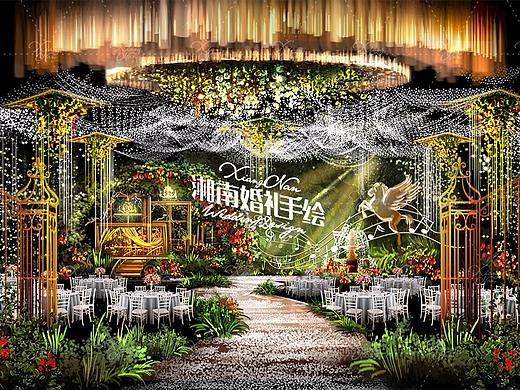 湘南婚礼手绘 森系风婚礼