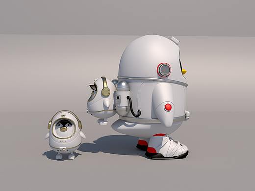 C4D临摹-QQ企鹅宇航