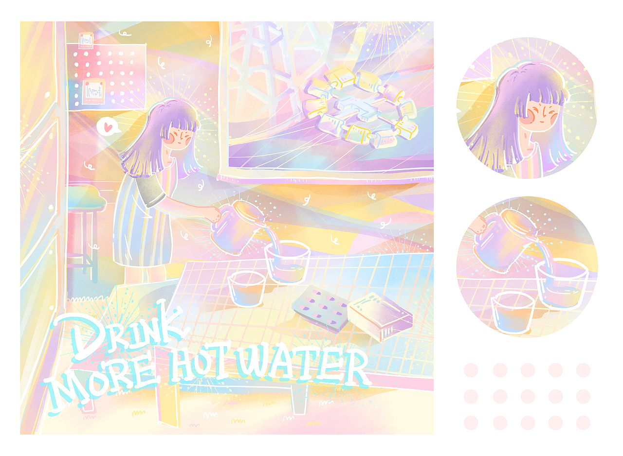 Kind of sweet——梦幻色彩插画（图ZMTU3MjkxMDA4） - 创作习作 - 站酷设计师momo_mosen原创素材 - 站酷ZCOOL