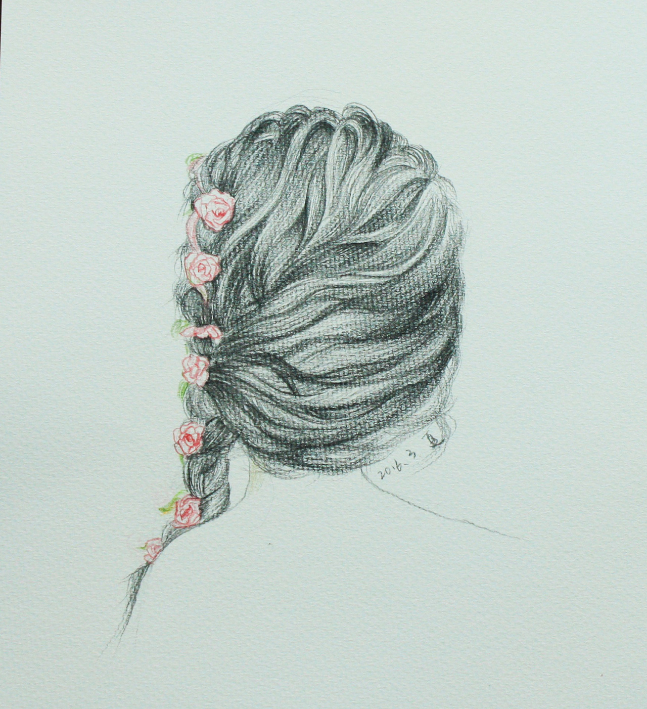 彩铅头发背影|插画|创作习作|xiajue - 原创作品 - 站酷 (ZCOOL)