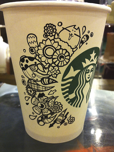 nightcat系列---星巴克杯画艺术