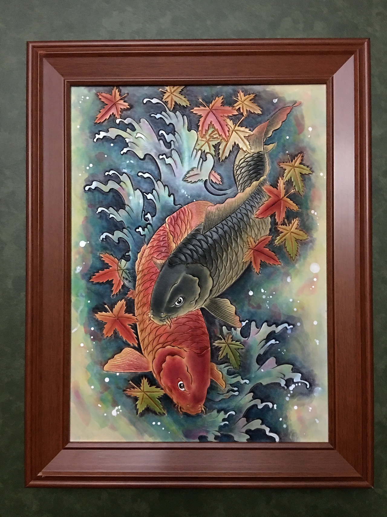 皮雕画—-鱼之恋