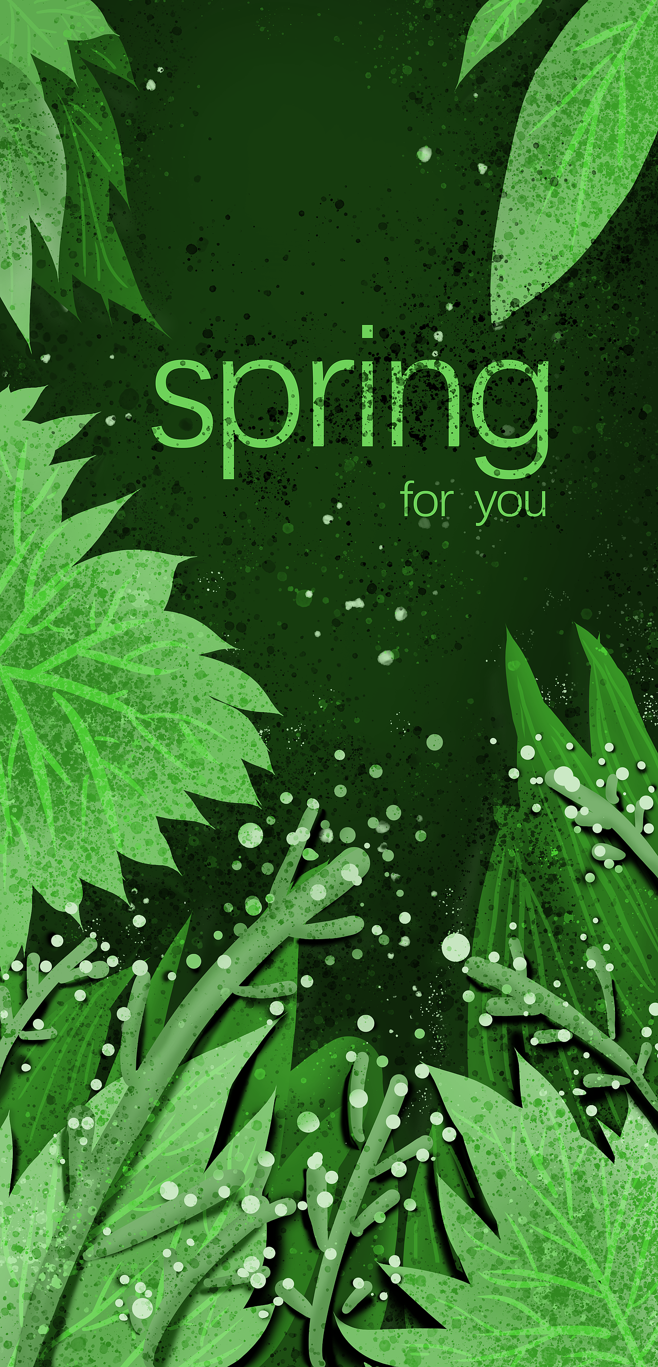 手绘自然唯美植物四季春夏秋冬手机壁纸