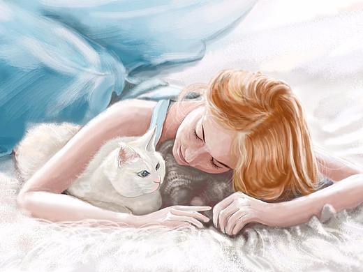 貓和女人（個(gè)人主頁-ZMjc1MDkxMDA=） - 商業(yè)插畫 - 站酷設(shè)計(jì)師小川川儂原創(chuàng)素材 - 站酷ZCOOL