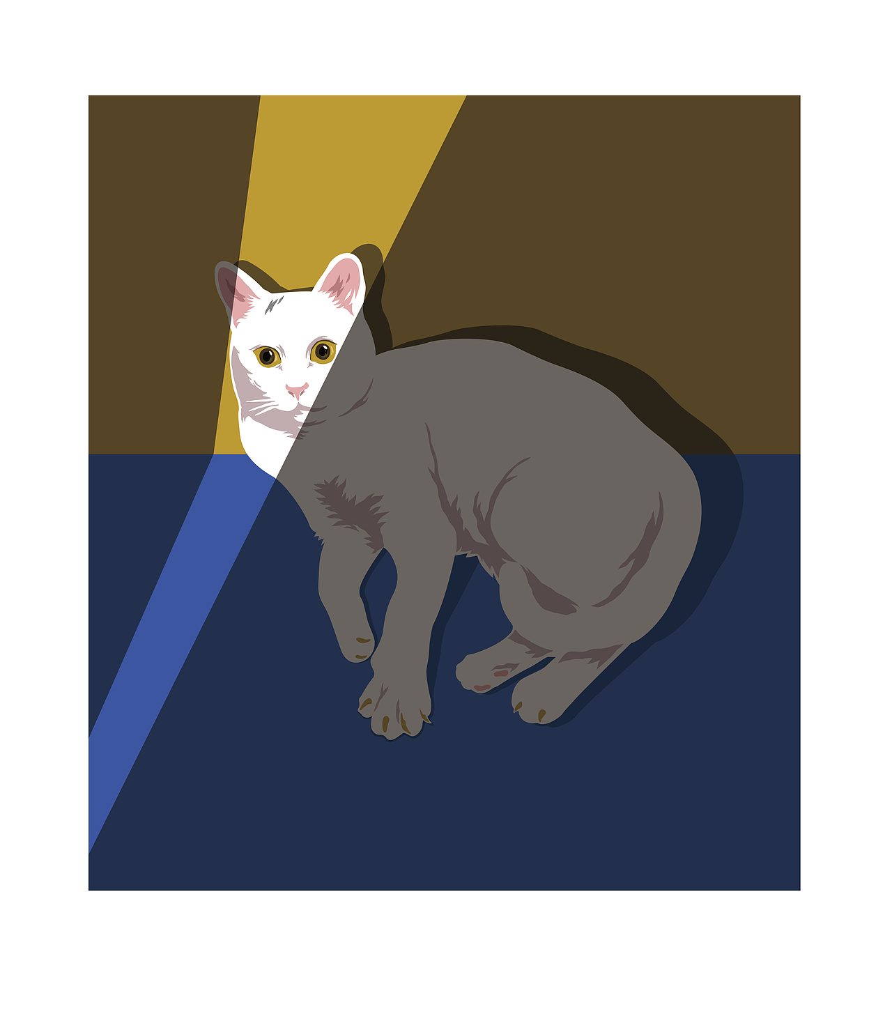 一只叫小白的猫（图ZMzc0MzAyNjA=） - 商业插画 - 站酷设计师FCCK原创素材 - 站酷ZCOOL