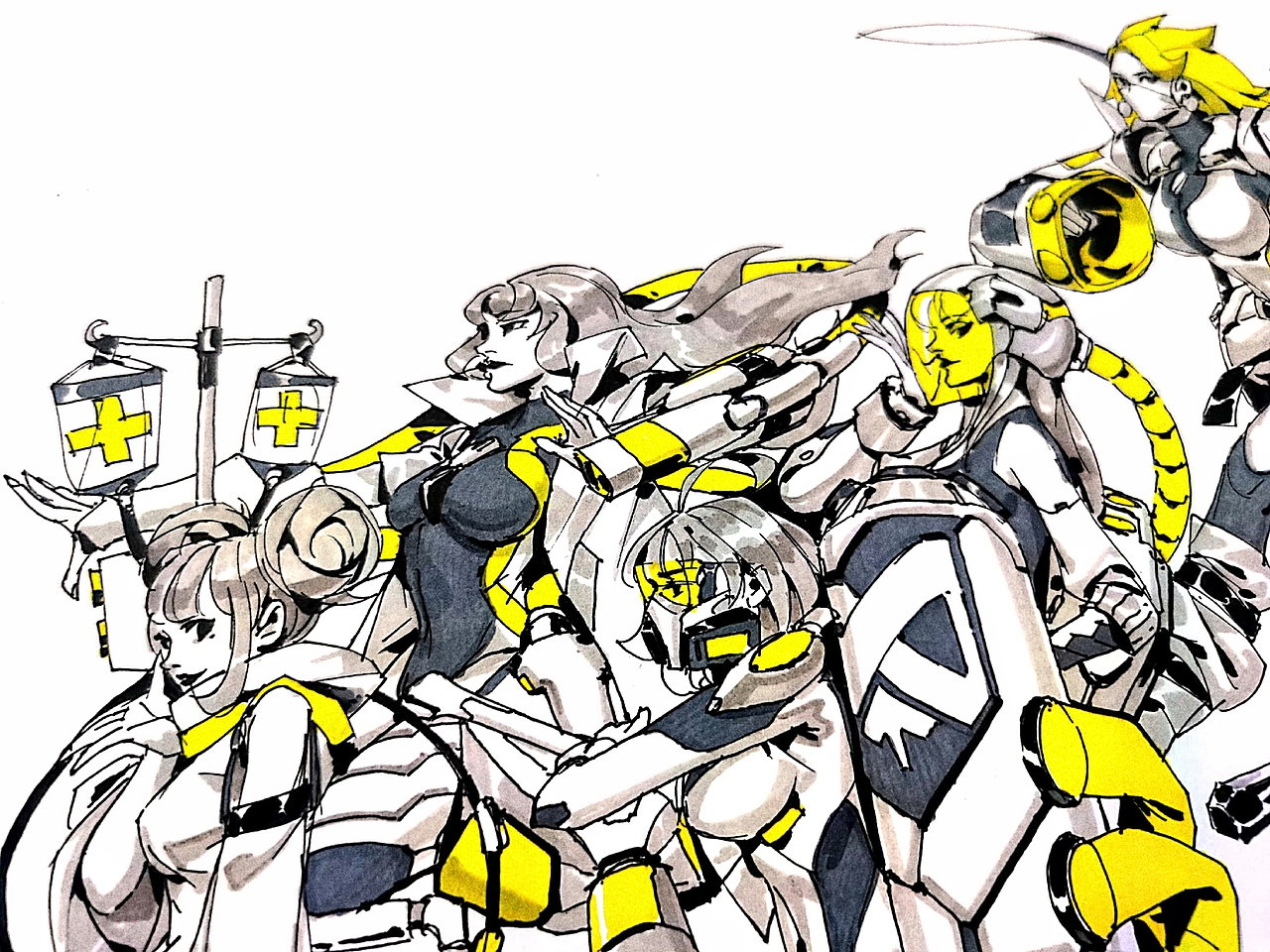 《战疫小队》手绘设定（图ZMTk0NjUwODk2） - 创作习作 - 站酷设计师加糖薄荷糖原创素材 - 站酷ZCOOL