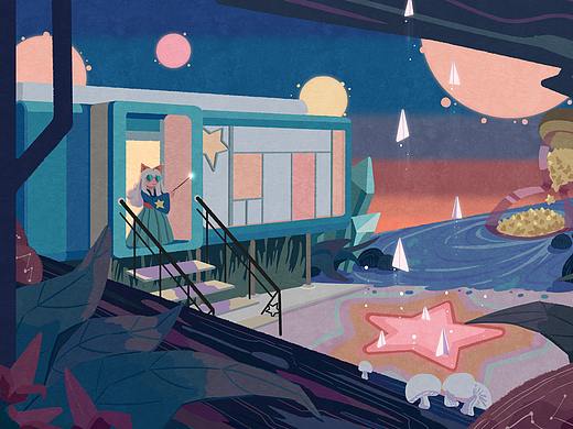 月与魔法师（个人主页-ZMzIyMzUxNDA=） - 儿童插画 - 站酷设计师冷可汀原创素材 - 站酷ZCOOL