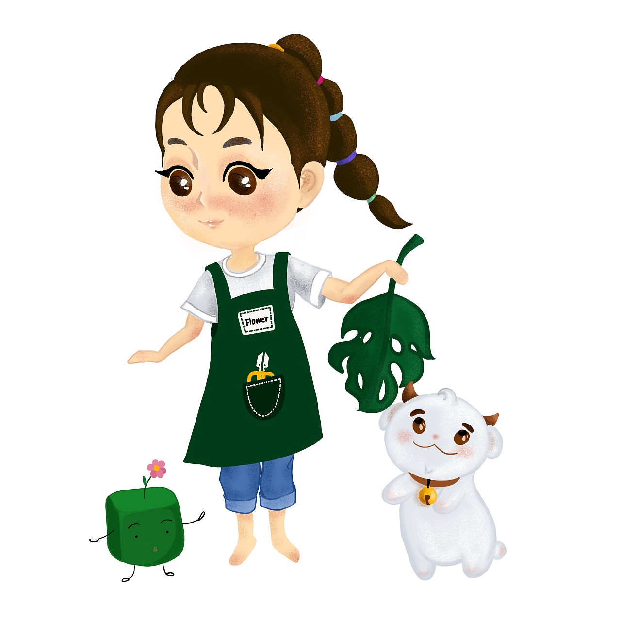 因为插画属性,性格臭美)芙罗拉(取了西方flora之名,优秀的花艺师,花艺