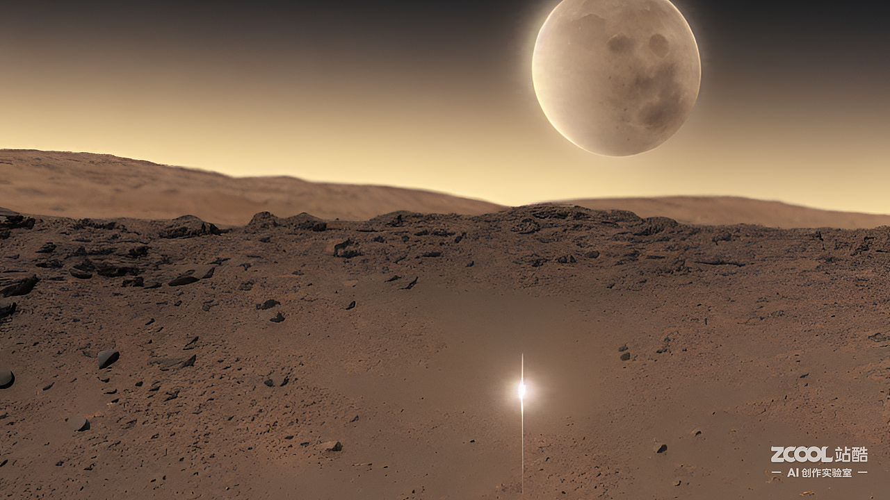#AI创作实验室#在火星上举头望明月，低头思故乡（图ZMzIxNjc1OTI0） - AI作品 - 站酷设计师骑兵809原创素材 - 站酷ZCOOL