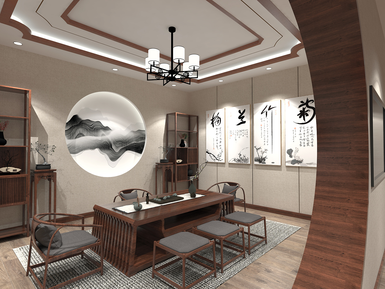 茶艺室|空间|家装设计|记忆如风 - 原创作品 - 站酷 (zcool)