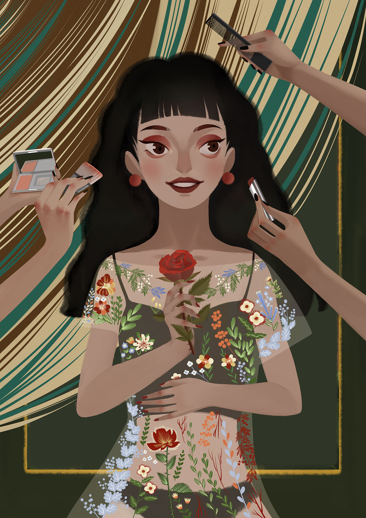 人物插画,彩妆系列