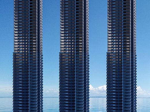 Architecture for classic blue of Pantone 2020