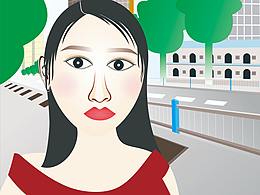 人像背景插画