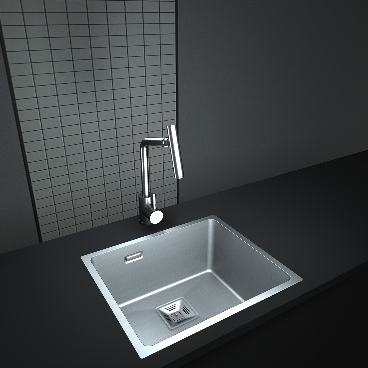 水龙头水槽C4D产品渲染