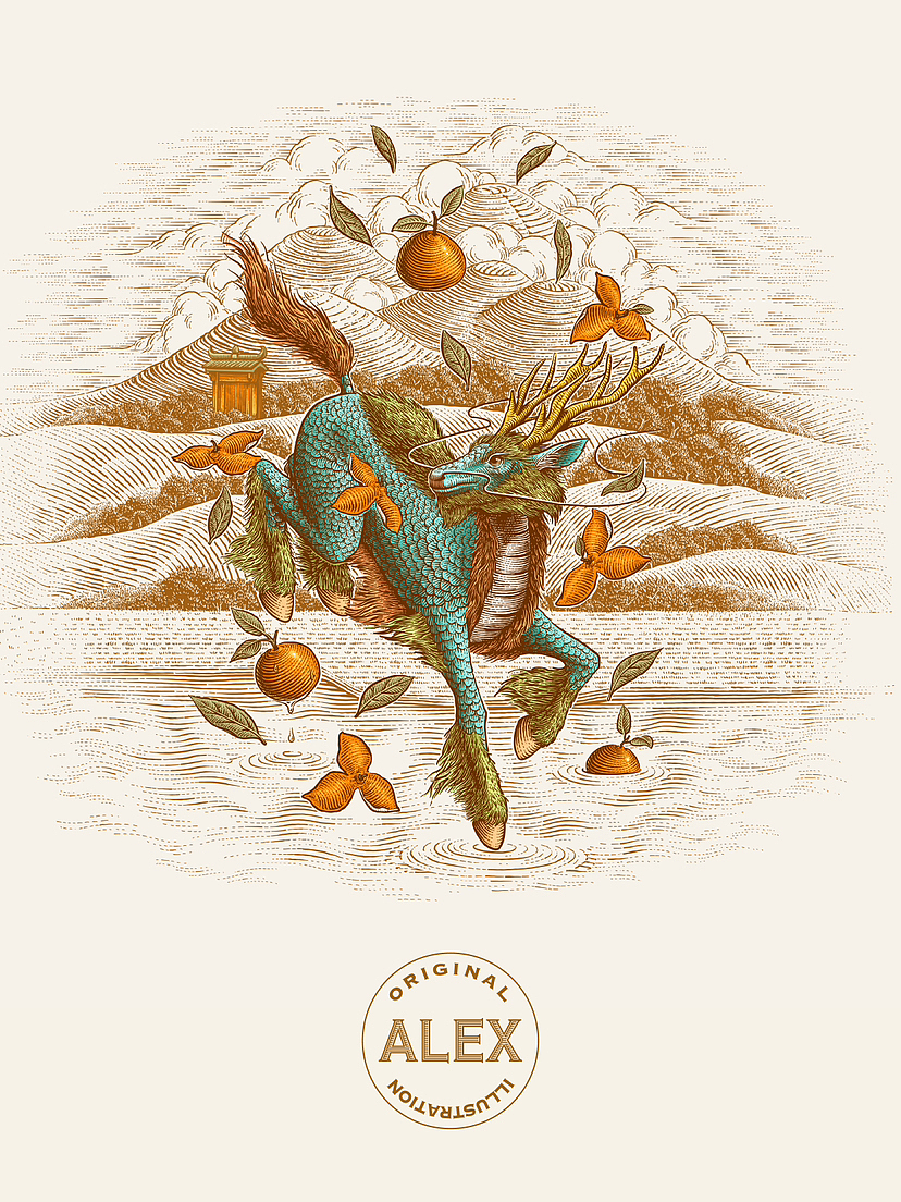 合作插画 |麒麟黑茶（图ZMzIzNTk0NTQw） - 商业插画 - 站酷设计师花椒的Alex原创素材 - 站酷ZCOOL