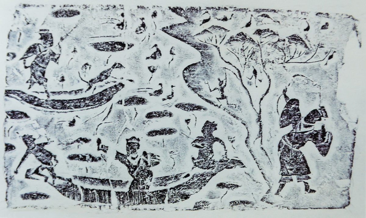 汉画像砖《渔猎图》 br>"拓印的影像,直抵万物的灵魂……" br>古人