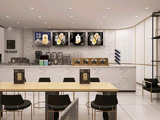 网红奶茶店——空间立体感 细节展现质感