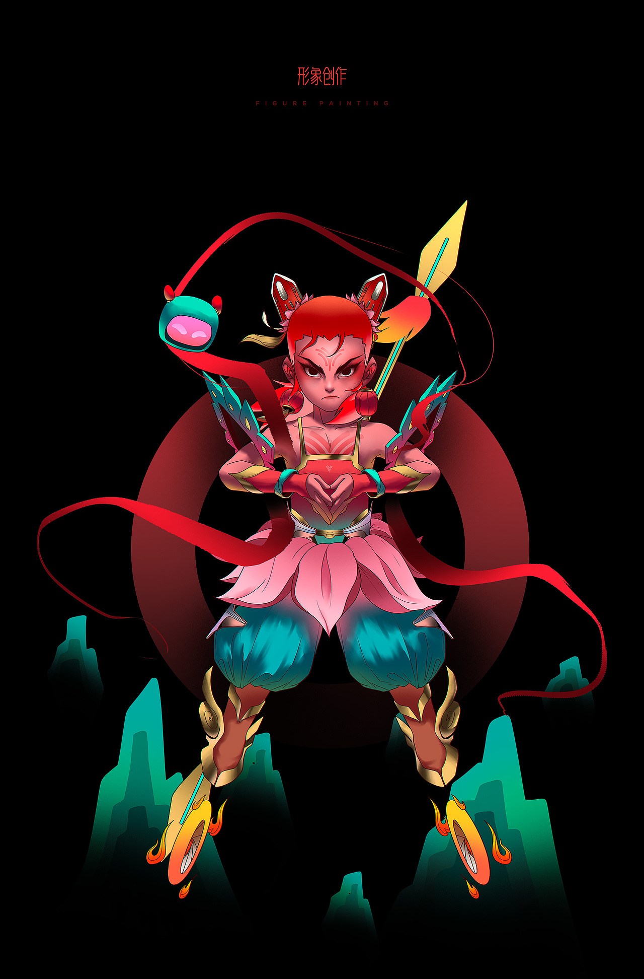 柴霖霖插画作品-哪吒汽车ip人物设计