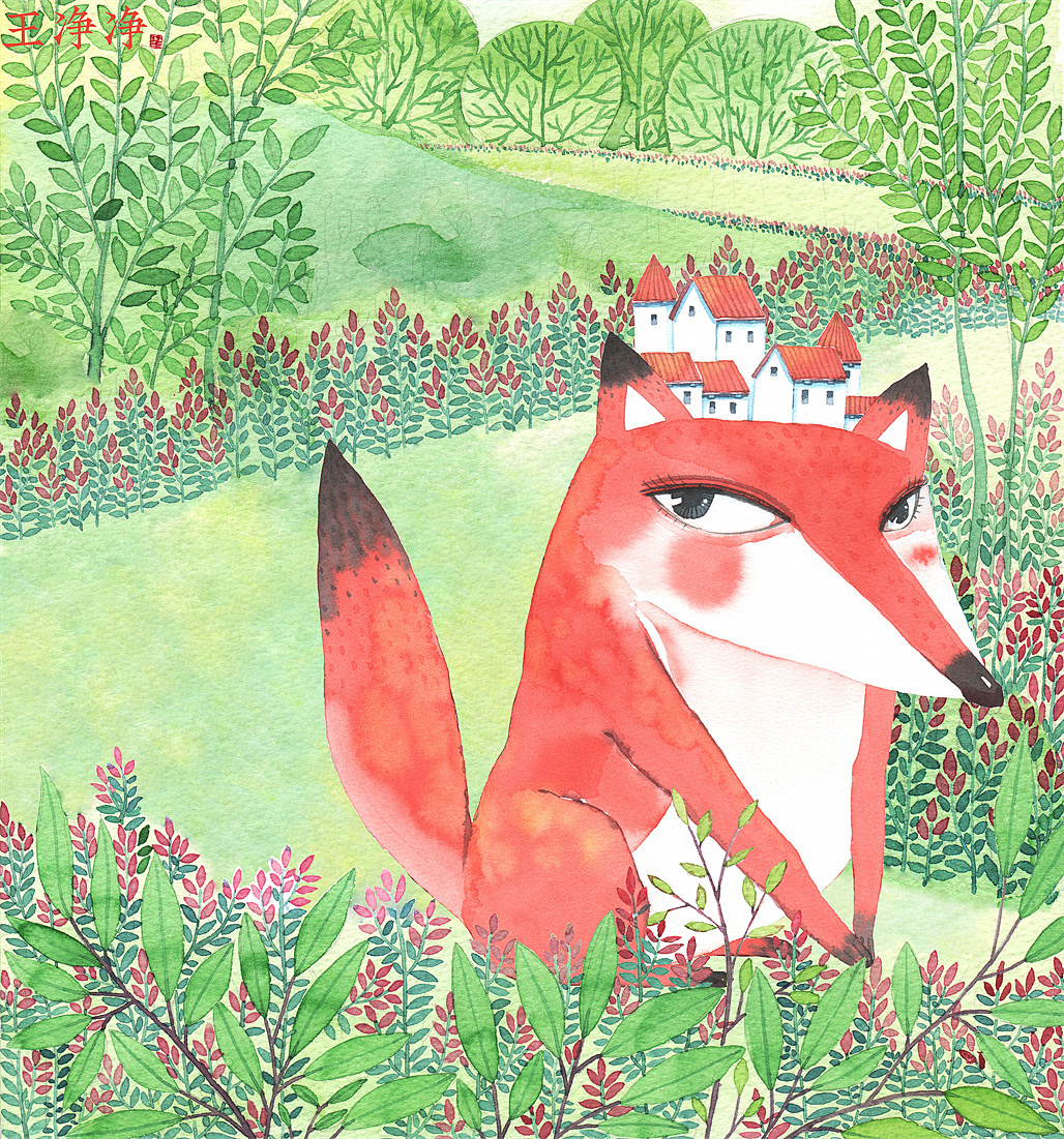 为《阅读训练》系列图书提供的水彩封面插画