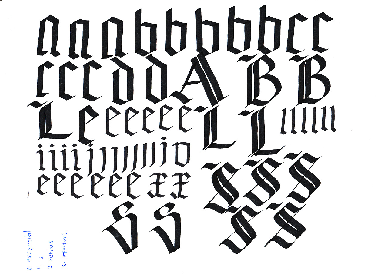 gothic hand lettering 哥特风手写体