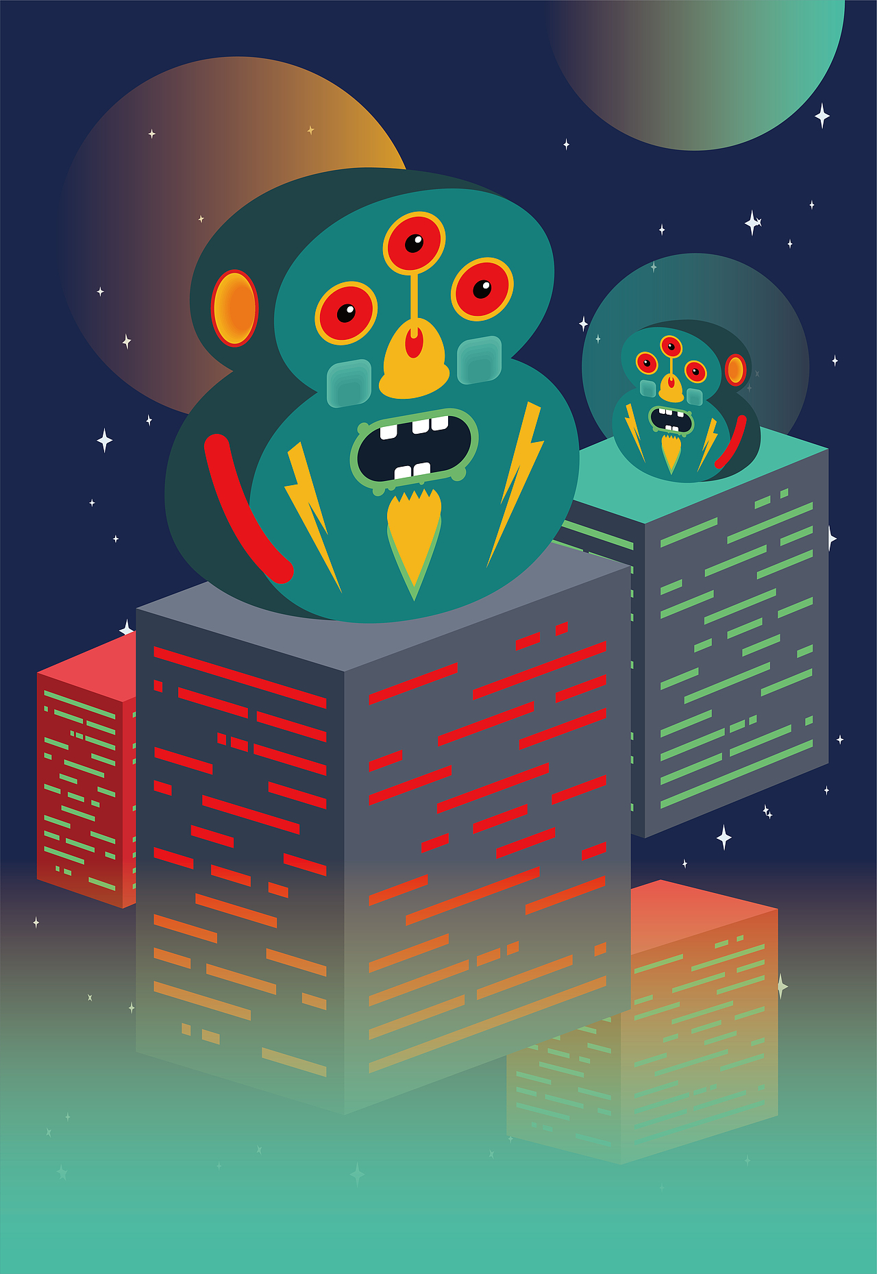 科幻风格潮流插画