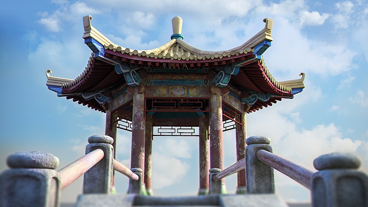 亭子|三维|场景|正再品牌策划 - 原创作品 - 站酷 (zcool)