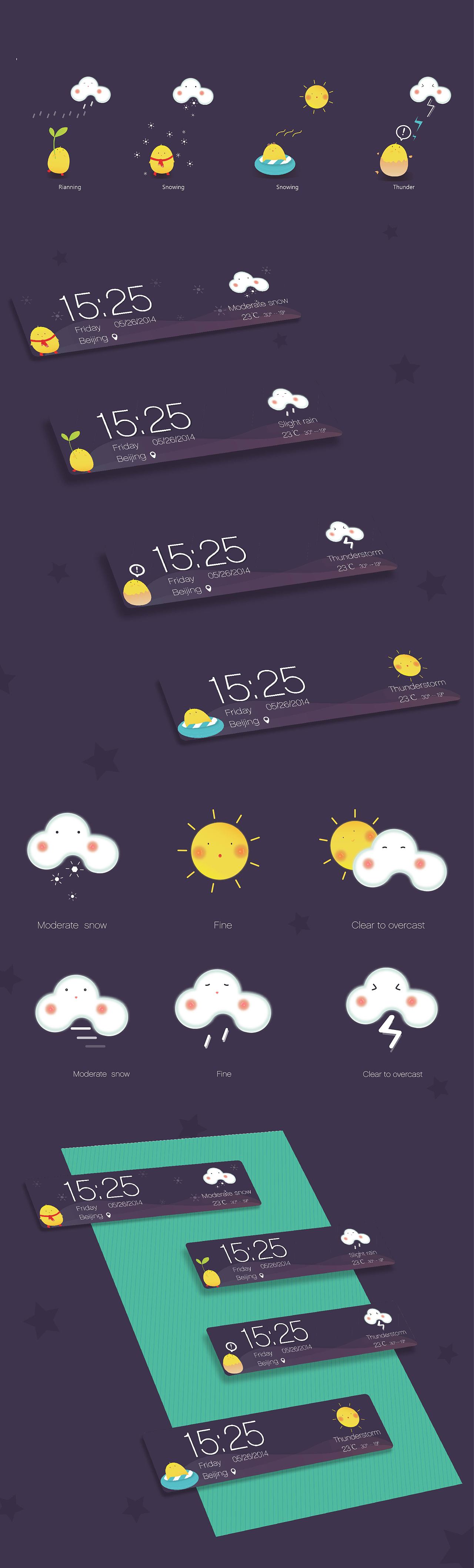 本套主题的主角非“小鸡”莫属了，所以给天气配的小人物就让小鸡登场啦~