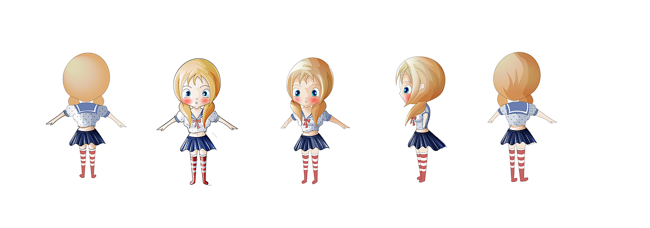 原创人物五视图（图ZMTAxOTE4MDI4） - 创作习作 - 站酷设计师art妞妞原创素材 - 站酷ZCOOL