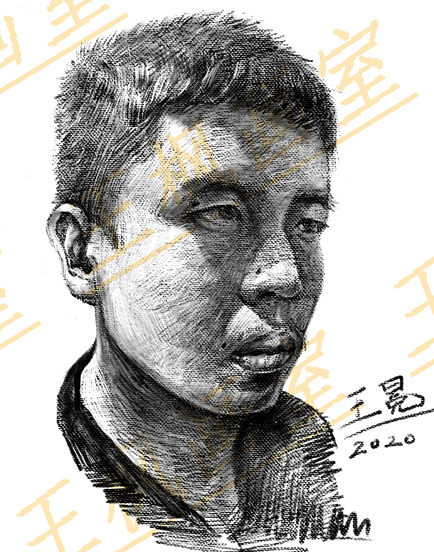 高考素描头像照片（数码绘画）