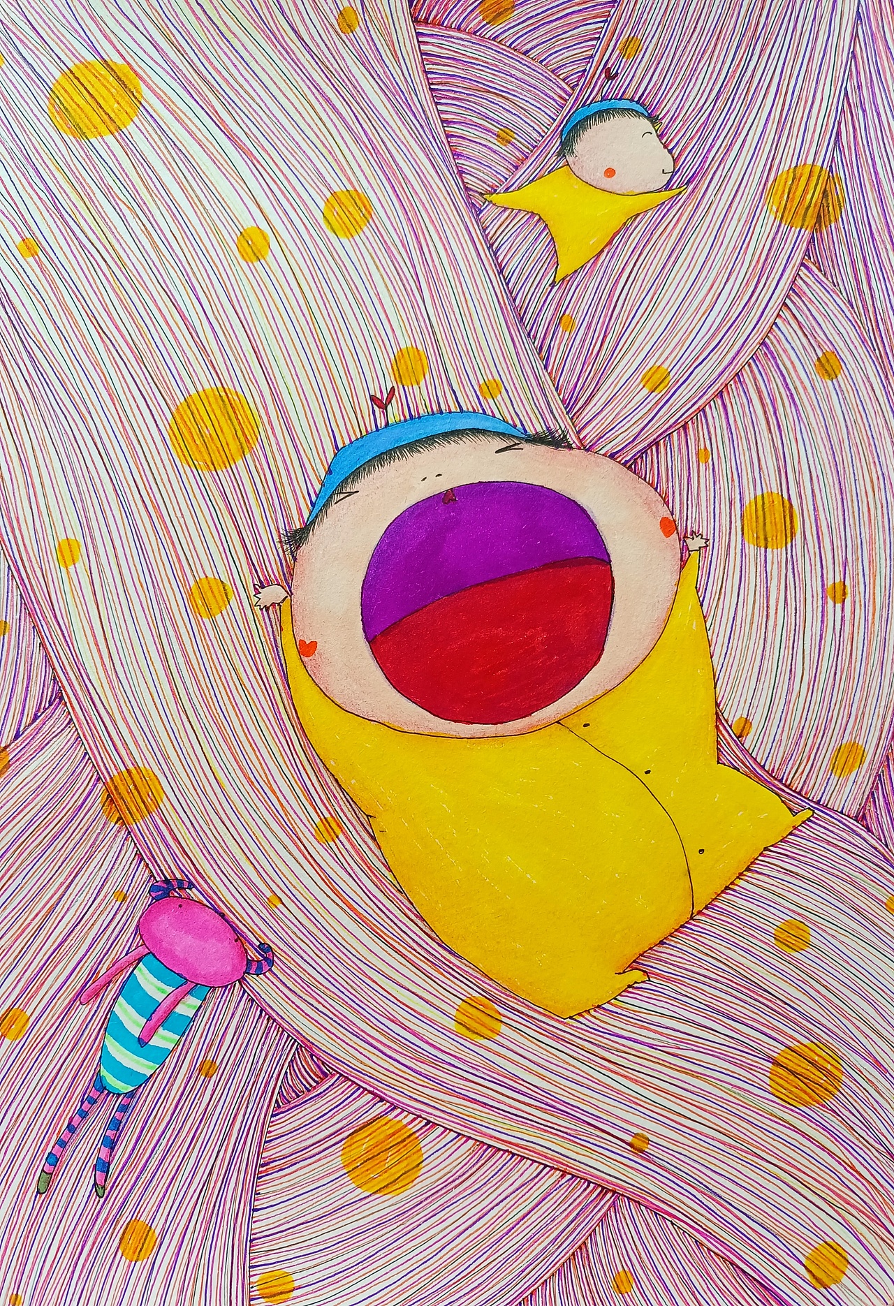 小孩哭闹是饿了，大人哭闹是吃饱了撑的（图ZMzEyNDUxMjI4） - 儿童插画 - 站酷设计师米海琼原创素材 - 站酷ZCOOL