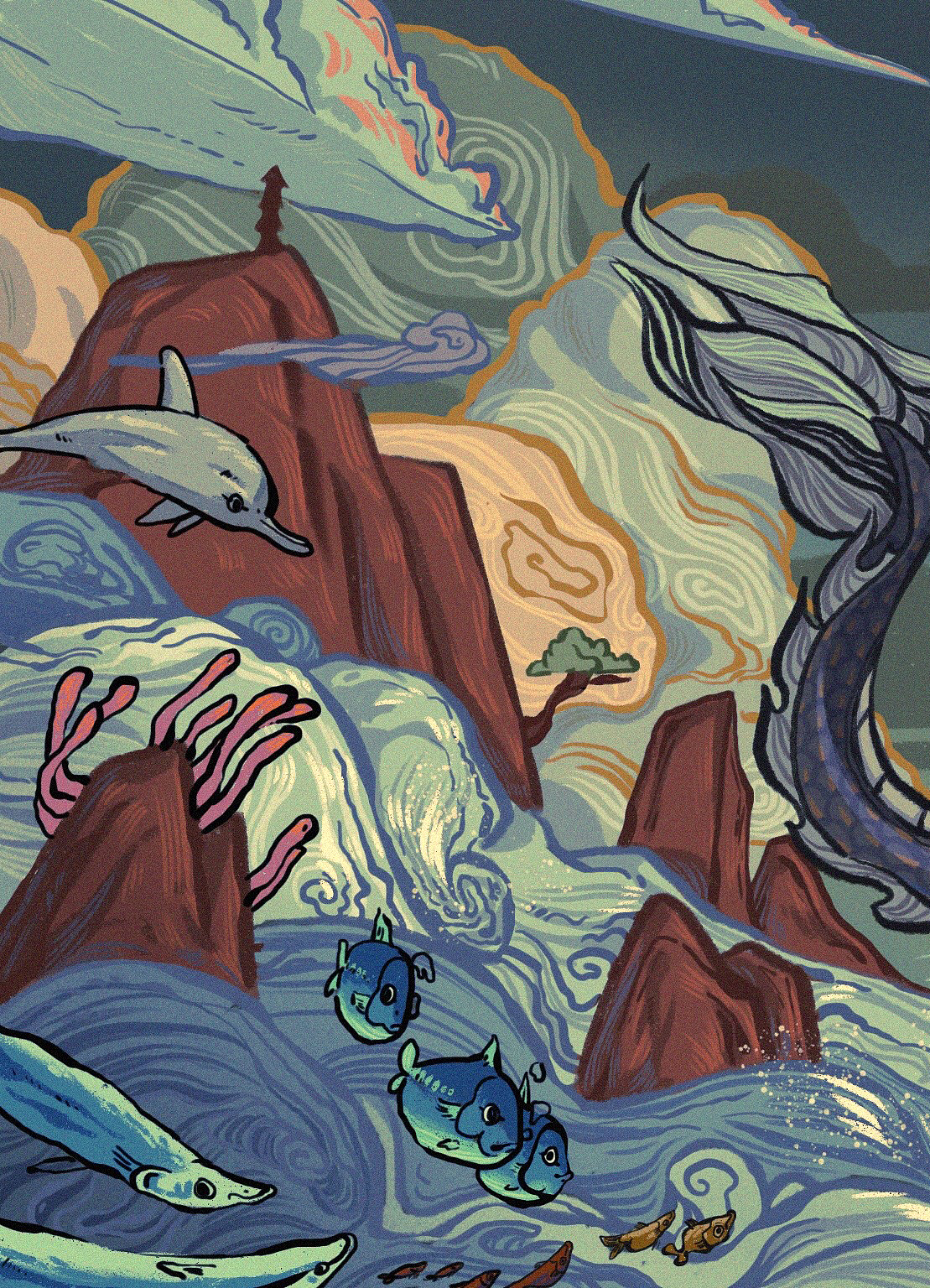 虎噪龙威（图ZMTg0MzUwOTcy） - 商业插画 - 站酷设计师没壳栗子原创素材 - 站酷ZCOOL