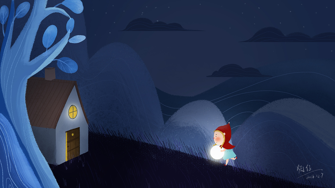 夜色|插画|插画习作|爱吃小鱼干的猫仔 - 原创作品 - 站酷 (zcool)