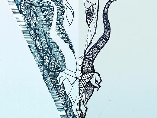 插画 | 山海经 猼訑（个人主页-ZNDcwMzAxODg=） - 创作习作 - 站酷设计师IAMAXE原创素材 - 站酷ZCOOL