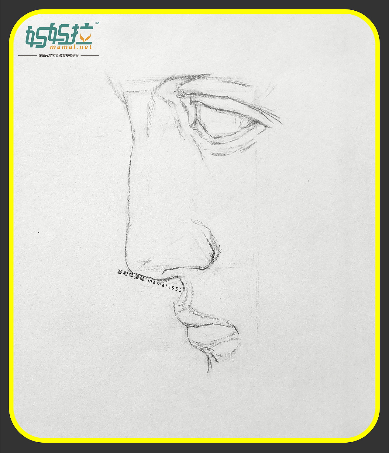 素描人物头像美女侧面