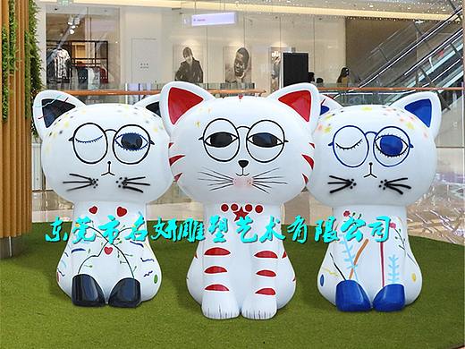 人见人爱的IP形象卡通玻璃小猫咪雕塑玩偶雕像