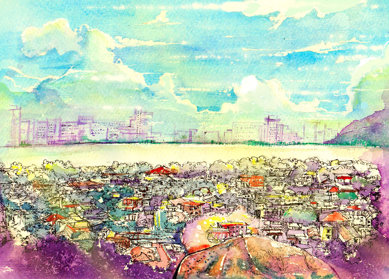 水彩建筑风景之“彩色厦门”（图ZNDQ0OTUzNzI=） - 商业插画 - 站酷设计师含橙Hank原创素材 - 站酷ZCOOL