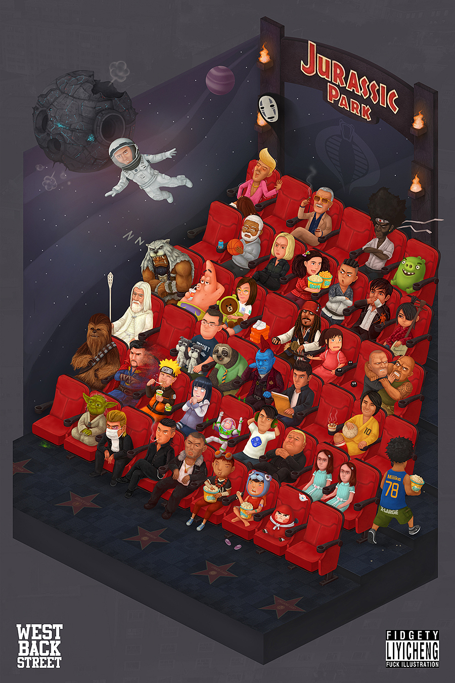 西后街之电影院（图ZMTI5MjYwODUy） - 商业插画 - 站酷设计师褔一原创素材 - 站酷ZCOOL