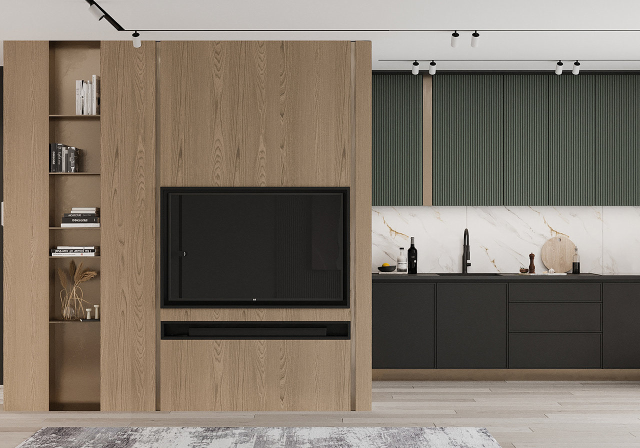 103㎡多彩公寓设计,温柔治愈的完美搭配